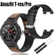 Fit For Amazfit T-Rex T Rex Pro Strap Wristband Smartwatch Leather+Silicone Band Men Watch Accessories