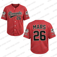 2026 New Bruno Mars Inspired Romantic Tour Baseball Jersey Rose Graphic Couples Fan Shirt Adults Kid