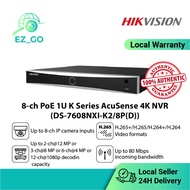 [Authentic] HIKVISION 8CH NVR Recorder with 8 POE 4K CCTV Camera DS-7608NI-Q1/8P(D) DS-7608NXI-K2/8P
