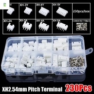 LUOLVTH 230Pcs Pin Connector, Housing Kit XH2.54 2.54mm Pitch Terminal, 2p 3p 4p 5pin Male And Femal