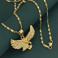 new Luxury 24K 9999 Pure Gold real gold Necklace Big Show Grand Eagle Pendant Necklace hot