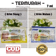 Krim Wajah Garnier Bright Complete Day Serum Cream UV / Night Cream 7 ml Sachet / Krim Siang Malam Garnier / Krim Garnier Sachet