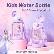 Frozen Kids Water Bottle 2in1 Straw+Direct Drink Interchangeable BPA-free 520ml elsa