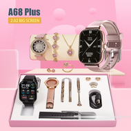Smart Watch Ladies Newly A68 Plus Couple Watch 6 IN 1 Womens watch Suits Men Smart Watch + Leather Q