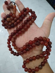 Tasbih batu akik Yaman 100% asli saiz 10mm 100biji bulat