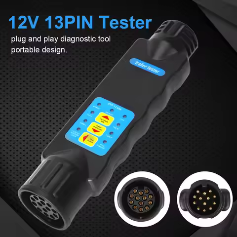 12V 13 Pin Caravan Towing Tow Bar Light Wiring Tester Trailer Socket Tester Towbar Plug Socket Diagn