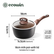 Ecowin Maifan หม้อหิน กระทะเคลือบหินอ่อน หม้อเซรามิก หม้อนม ไม่ติดก้น สำหรับใช้ในครัวเรือน ขนาด 16/2