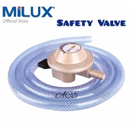Milux L.P.G Pressure Gas Regulator With 1.5m Hose For Gas Stove Cooker (With Safety Value)Model : M-
