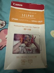 Canon Postcard Size Color Lnk / Paper Set RP-108（CP1000 系列，CP910,CP820)