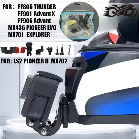 LS2 Helmet Customized MX701 MX436 MX702 FF901 FF906 Chin Mount for for GoPro Hero10 Insta360 X2 3 DJ