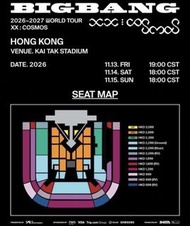 0額外收費代購BIGBANG 2026 世界巡迴演唱會 香港站門票