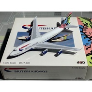 Bigbird 1:400 British Airways B747-400 G-BNLZ Animals & Trees (Front Landing Gear Broken - See Photo