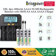 EBL 4pcs 400mAh Ni-MH AAAA Rechargeable Battery Fast Charging With 4-Bay 18650 AA AAA AAAA Battery C