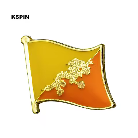 Bhutan Flag Badge Brooch Natinal Lapel Pins Flag Lapel Pins Country Flag Badge