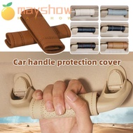 MAYSHOW Door Handle Protector, Auto Inner Decor Wear-resistant Car Roof Handles Cover,  Leather Anti-slip Car Door Handle Holder Car
