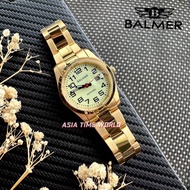 宾马 Balmer 8171L GP-6A Classic Sapphire Women Watch with Fluorescent Dial Gold Stainless Steel | Official Warranty