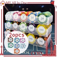 20pcs Playing Chips Poker Set Texas Poker Chips Set Durable Texas Holdem Poker Chips Poker Chips Tex