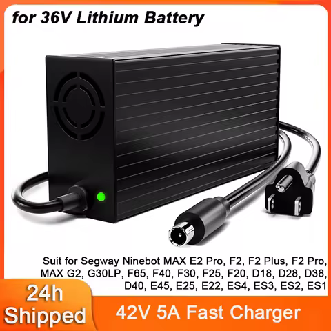 42V 5A Fast Charger for 36V Lithium Battery for Segway Ninebot MAX G2 G65 G30 G30P G30LP E2 Pro F2 F
