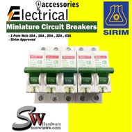 1Pole (6KA) MCB 10A , 16A , 20A AND 32A & 63A Miniature Circuit Breaker