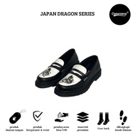 HITAM PUTIH Cemerlang27 Japan Dragon Slipon loafers | Black and white Men's Docmart Skena Formal Sho