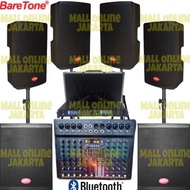 Paket Sound system Baretone 15 inch Max 15Rc 4 speaker aktif subwoofer