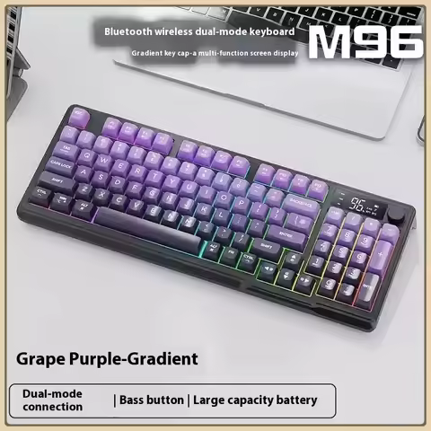 ziyoulang M96 Dual-Mode Bluetooth Wireless Keyboard Charging Model Colourful Light, PBT Keys,Electro