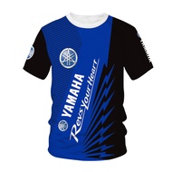 2023 Mens Sport T-shirt YAMAHA Motorcycle Team Cycling short-sleeved Top Summer Casual Round Collar 