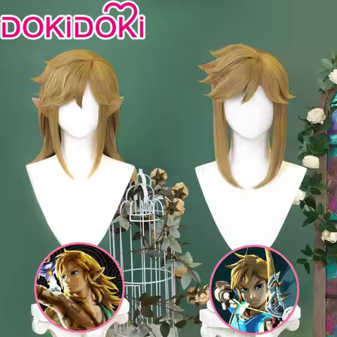 DOKIDOKI Zelda Breath Of The Wild Tears Of The Kingdom Link Cosplay Wig Halloween Cosplay Wigs