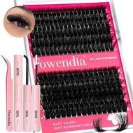 Fowendia Eyelash Cluster Set Fluff 80D 100D Single Eyelash D Curling Cluster Eyelash Extension 10-18