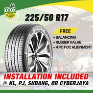 [Installation Provided] New Tyre 225/50R17 with installation Honda Civic Fc Mercedes C200 BMW F30 tayar