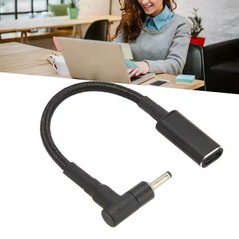 USB C to DC Adapter USB Type C Female to 3.0x1.0mm DC Male Adapter Short Cable 100W Dual PD EMARK Ch