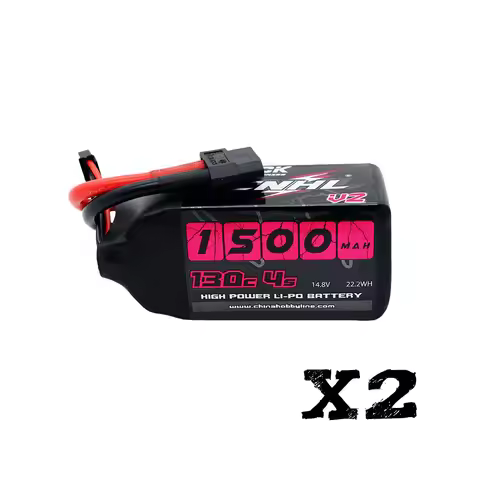 2 Packs CNHL Black Series 1500mAh 14.8V 4S Lipo Battery with XT60 Plug
