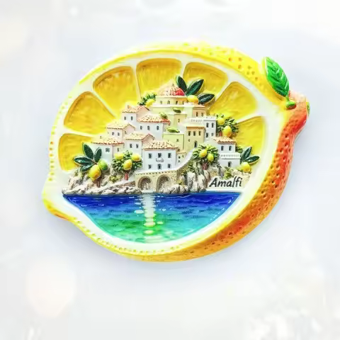 Amalfi Coast Fridge Magnet - Picturesque 3D Coastal Village Souvenir Unique Italian Riviera Gift for