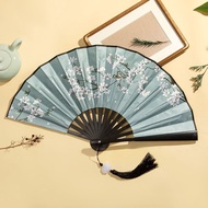 【现货】中国风折扇古风仙气高颜值舞蹈扇子汉服霸气折扇学生绢布扇寸Chinese style folding fan, ancient style, fairy spirit, high aesthet