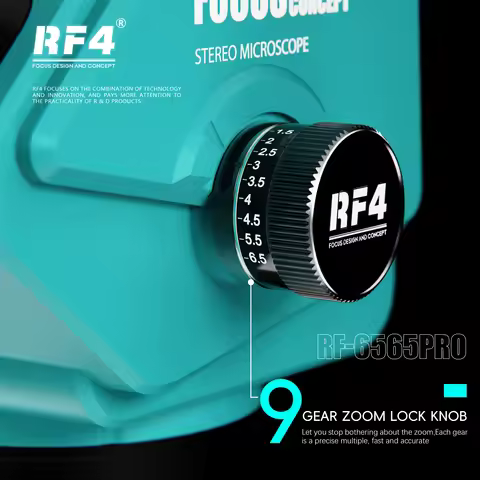 RF-6565PRO HD Trinocular Stereo Microscope Nine-speed Zoom Lock Key, Eyepiece Adjustable，Multi-layer