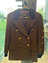 ESCADA by Margaretha Ley 棕色雙排扣外套 vintage jacket