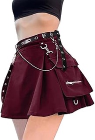 Halloween Uniform Gothic Belt Steampunk Skirt Cosplay Grunge Costume Short Skater Skirt Femboy Skirt