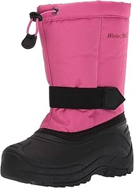 7in Toddler Girls Waterproof Nylon Rubber Shell Winter Boots - Works in -25F/ -32C, Excellent Tracti
