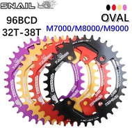 Snail Chainring Asymmetrical 96BCD Oval for Shimano M7000 M8000 M9000 30T 32T 34T 36T 38T 96 BCD Cyc