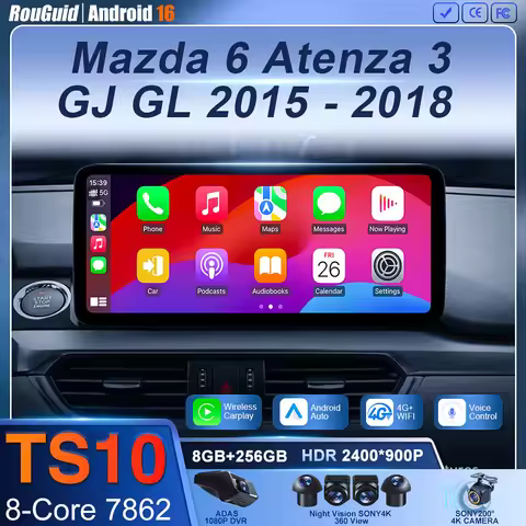 12.3 Inch For Mazda 6 Atenza 3 GJ GL 2015 - 2017 2018 2019 Multimedia Video Player GPS Navigation An