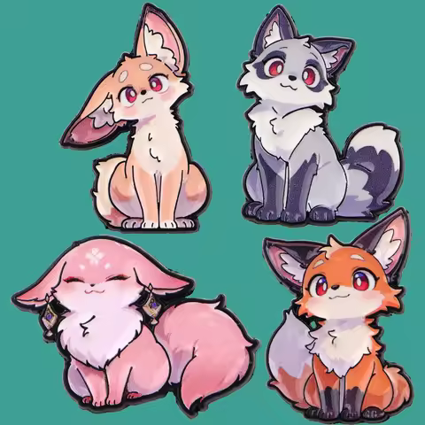 Yae Miko Fox Cute Cartoon Enamel Pin Lapel Pins for Backpacks Game Badges Anime Brooch for Clothes J