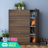 Tủ Gỗ Đựng Giày Thông Minh A88 - 4 cánh vân óc chó  tủ để dày dép gỗ  tủ gỗ thông minh