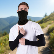 Sunblock Motorcycle Pack: 2 Arm Sleeves & Buff Bandana, SPF 50, For Bike Riders