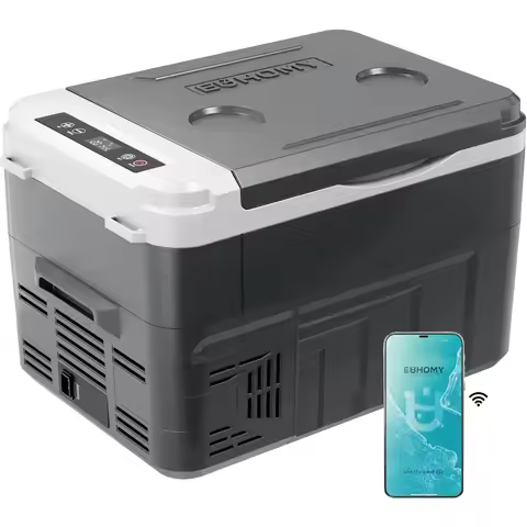 EUHOMY 12 Volt Refrigerator, 17 Quart (15L) Compressor Electric Cooler APP Control, Car Fridge 12/24