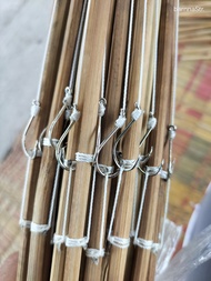 เบ็ดไม้ไผ่พร้อมใช้ยาว 1.20 เมตร bamboo hook คันเบ็ดปักในนา เบ็ดคันไม้ไผ่