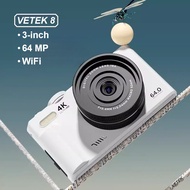 VETEK 8 Camera 64MP Digital Camera 4K Vlogging Camera 3.0Flip Screen 18X Digital Zoom Portable camer