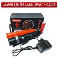 Lampu Senter Lalin Multifungsi + Cone + Charger Swat Police