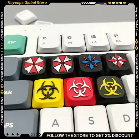 Resident Evil Series Low Shaft Gaming Keycaps Resin Personalize Customized Handmade Artisan Keycap f