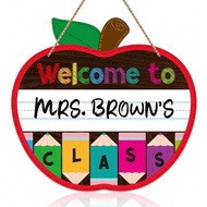 1/2 PCS Classroom Door Decoration 28.7 Cm X 30.48 Cm Personalized Apple-Shaped Teacher Door Sign Wel