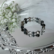 女款權杖騎士水晶手鍊 - 鐵舒俱萊石/黑曜石/黑髮晶